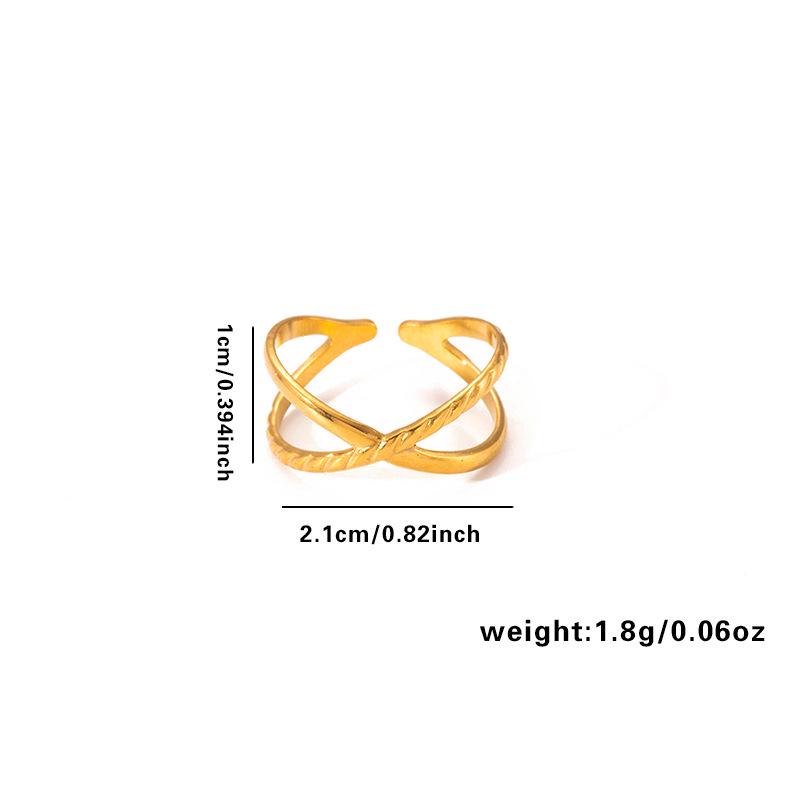 European & American Trendy Titanium Steel Geometric Open Ring - Hip-Hop Style Snake Design