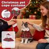Рождественская клетчатая накидка для питомца с капюшоном - Праздничный плащ для питомца, Теплое флисовое пальто для собак и кошек, Праздничный костюм для питомца с бантом и колокольчиком