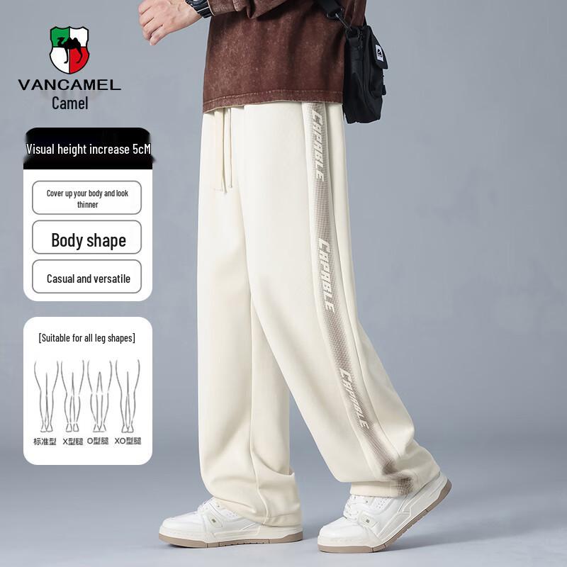 VANCAMEL Men's Relaxed Fit Draped Wide-Leg Casual Pants