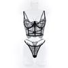 Temptation Lace Eyelash Fishbone Lingerie Set for Women