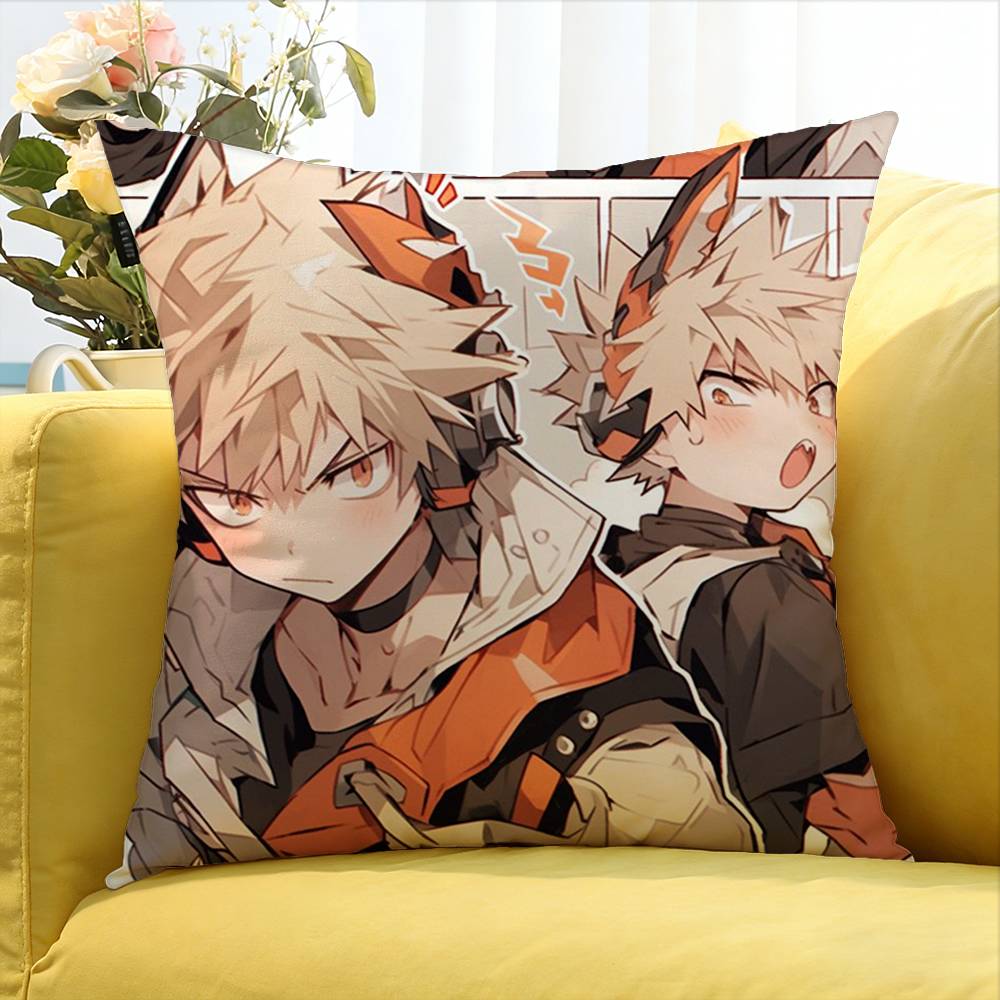 bakugo AAnime KKatsuki World Various Sizes Square Pillow Case For Car Home Bedchamber Decor
