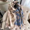 Luxury Brand Cashmere Women Floral Scarf Winter Warm Shawl and Wrap Bandana Pashmina Female Foulard Square Thick Blanket Poncho