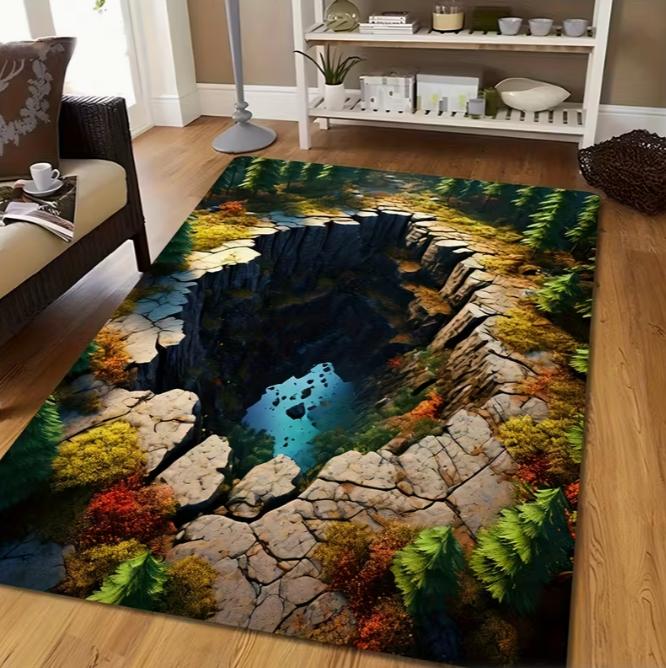 Креативный стереоскопический коврик для пола с глубоким каменным узором, ковер для гостиной, прихожей, спальни, декоративный для гостиной, спальни, кухни