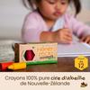 Crayons en Cire d'Abeille - Honeysticks - Boîte de 12 - Non Toxiques - Faits Main - Écologiques