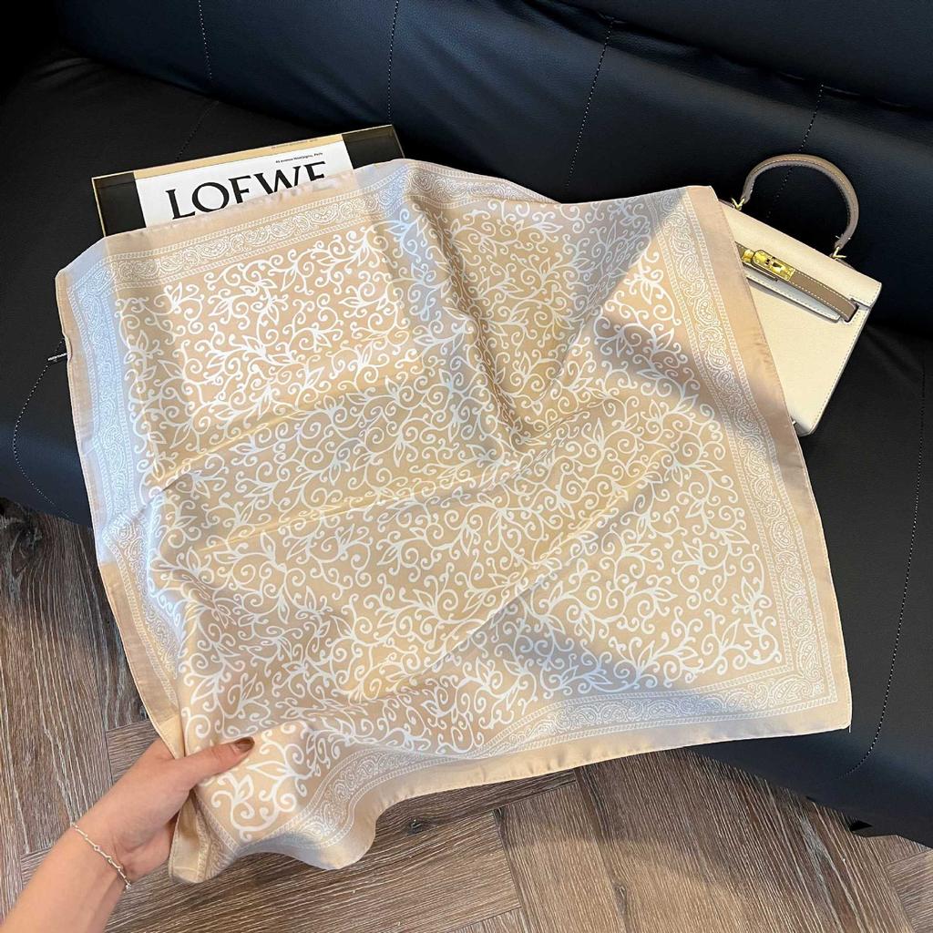 Luxury Paisley Square Scarf Women Print Satin Neckerchief Spring Hair Band Foulard Bandana Echarpe Tie Shawl Wraps