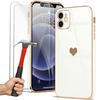 Protective Case - PROSHOP - for iPhone 12 - Heart Pattern - Flexible - 2 Shockproof Tempered Glass
