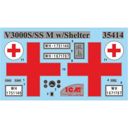 ICM 1/35 German Ford V3000S/SS M Maultier Field Ambulance (35414) Plastic Model
