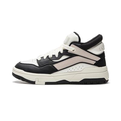 Li Ning We Wo Mid Толстая подошва Классические модные высокие кроссовки женские кроссовки черные белые AGCU156-2