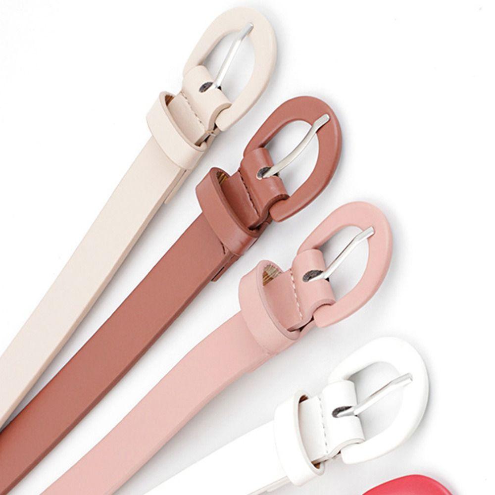 Ремень из кожи цвета конфеты, декоративный поясной ремень, ремни для брюк и платьев, пояс с пряжкой в виде подковы