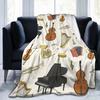 Vintage Violin Flannel Blanket,Soft Music-Themed Throw Blanket Gift for Women Girls Perfect for Couch Bed Sofa Home Travel Decor