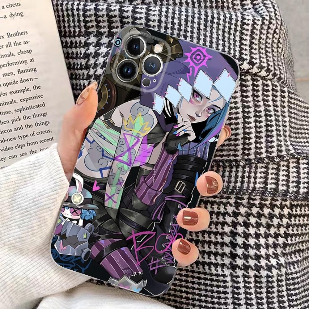 Чехол для телефона Arcane J-Jinx-Vi для IPhone 16 15 14 13 12 Mini 11 Pro XS Max X XR SE 6 7 8 Plus Мягкий силиконовый чехол