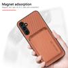 M2 For Samsung Galaxy S23 FE Phone Case Leather Coated Detachable Card Holder Back Cover