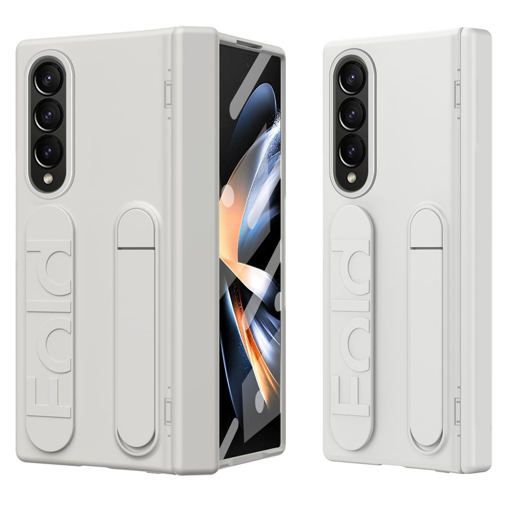 Чехол для Samsung Galaxy Z Fold4 5G с подставкой и ремешком на запястье, ПК чехол для телефона с защитной пленкой из закаленного стекла