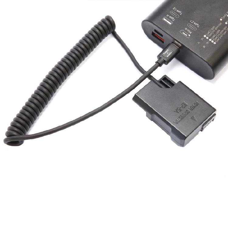 EN-EL14 Заглушка аккумулятора USB-C Адаптер-муфта с пружинным кабелем питания USB Type-C для