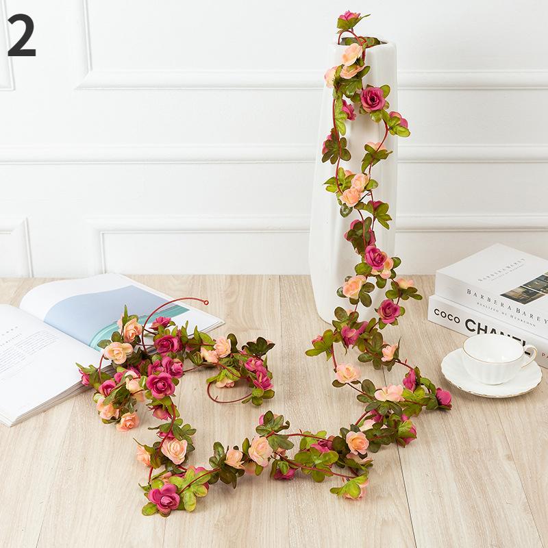 250CM Rose Artificial Flowers Christmas Garland for Wedding Home Room Decoration Spring Autumn Garden Arch DIY Fake Plant Vine