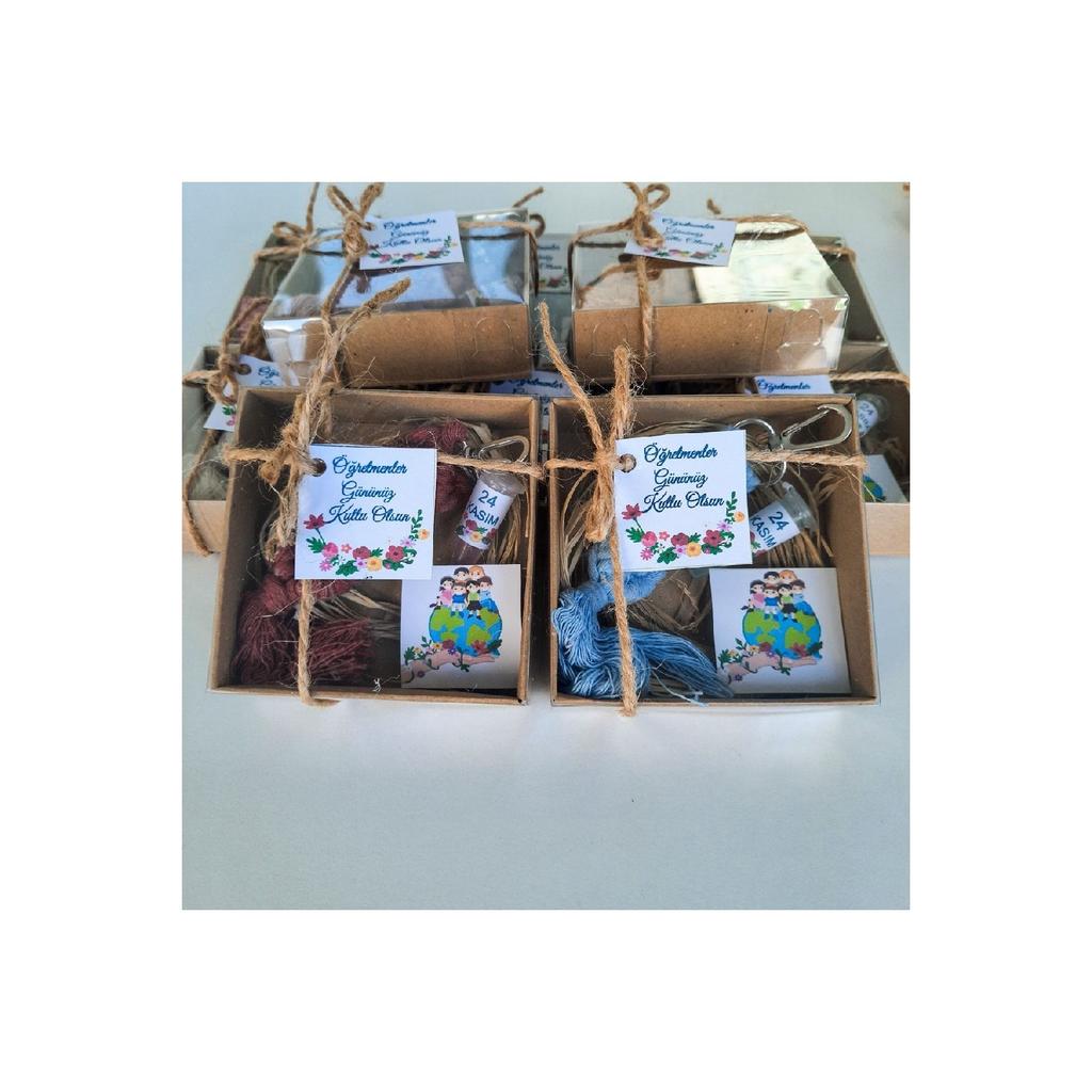 10 штук ко Дню учителя, ко Дню матери, оптовая продажа, подарочная упаковка, брелок для ключей в стиле макраме-шоколадный набор Madlen