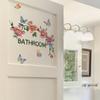 Beautiful Butterfly Flower Wall Stickers Toilet Bathroom Door Decoration Mural Home Decor Self-Adhesive Beautify Wallpaper