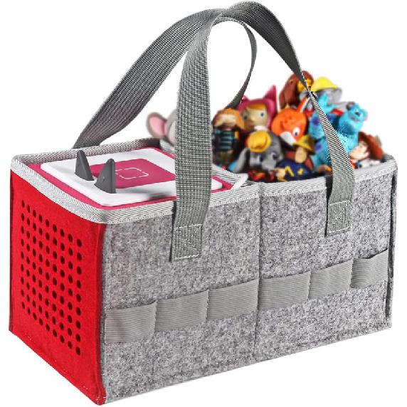 Vakdon 2 шт. с игрушками Портативный чехол для переноски для стартового набора Toniebox, наушников и зарядной станции, вмещает 30-40 фигурок персонажей Tonies,