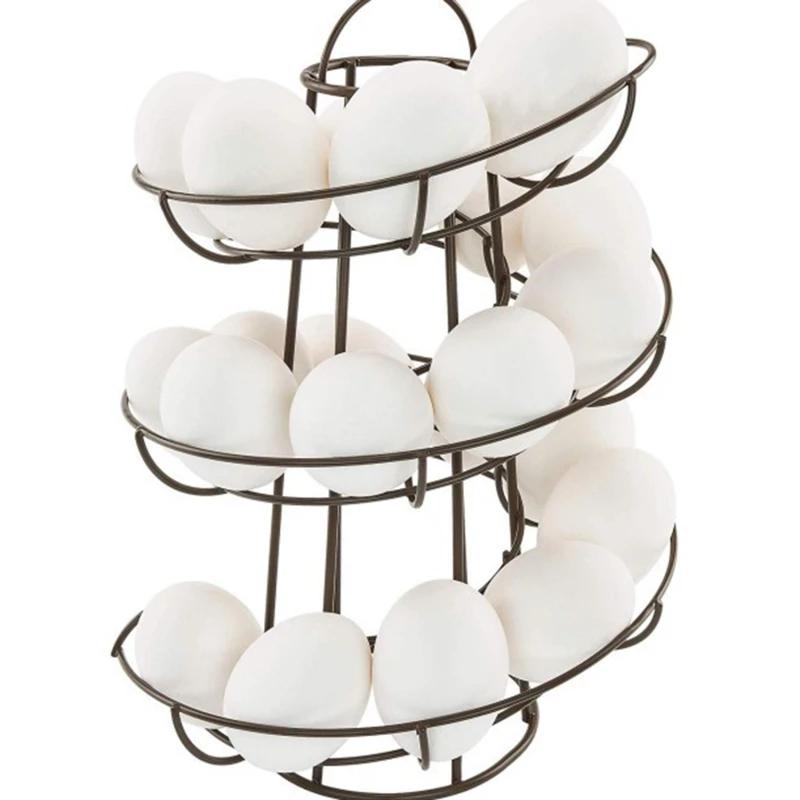 Egg Rack Spiral Storage Egg Skelter Deluxe Spiraling Dispenser Basket Storage Space Multi-functional