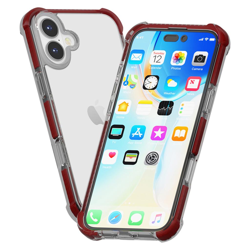 Чехол для iPhone 17 Четыре Угла Защита от Падений Прозрачный ТПУ + ТПЭ + ПК Чехол для Телефона