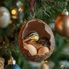 Yousheng Christmas Ornament Acrylic Animal Egg Tree Pendant 2D Chicken Duck Turtle Eggshell Farm Decorations Holiday Gift for Family Friends