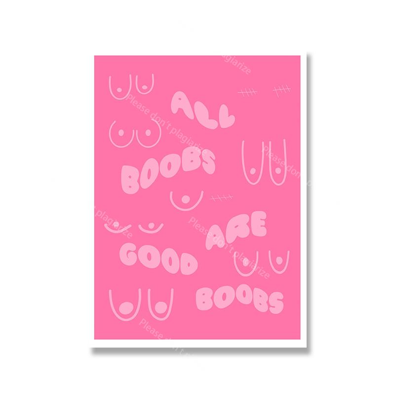 Abstract Pink Feminism Irregular Wall Art Poster Print Line Body Positivity Pictures Canvas Painting Living Bed Room Home Decor