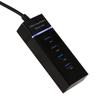 High Speed 4 Port USB 3.0 Hub Converter Adapter Portable Extender for Macbook Card Reader Black