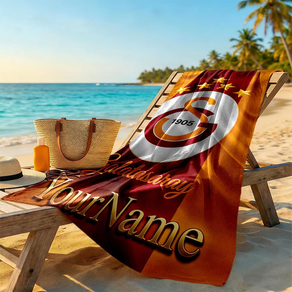 Galatasaray Customized Name Beach Towel Super Soft Absorbent Perfect For Traveling Yoga Camping And Swimming