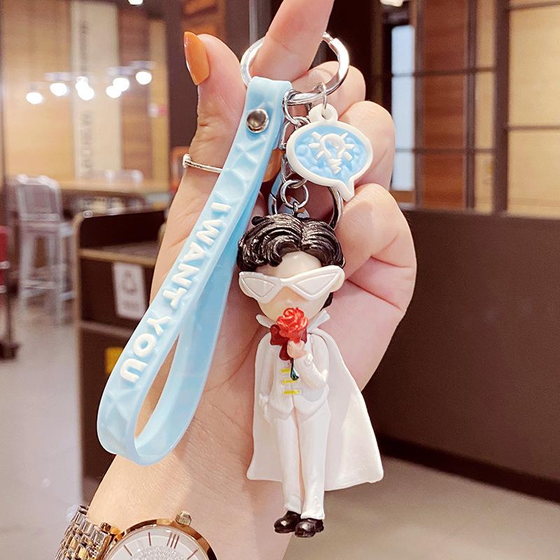 New Creative Cartoon Couple Keychains Anime Sailor Moon Doll Keychains Bag Pendant Car Accessories Key Chain Gift for Children
