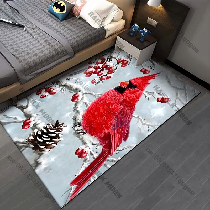 Red bird flowerscarpet Yoga living room room decor children's crawling mat doormat area rug games floor mat