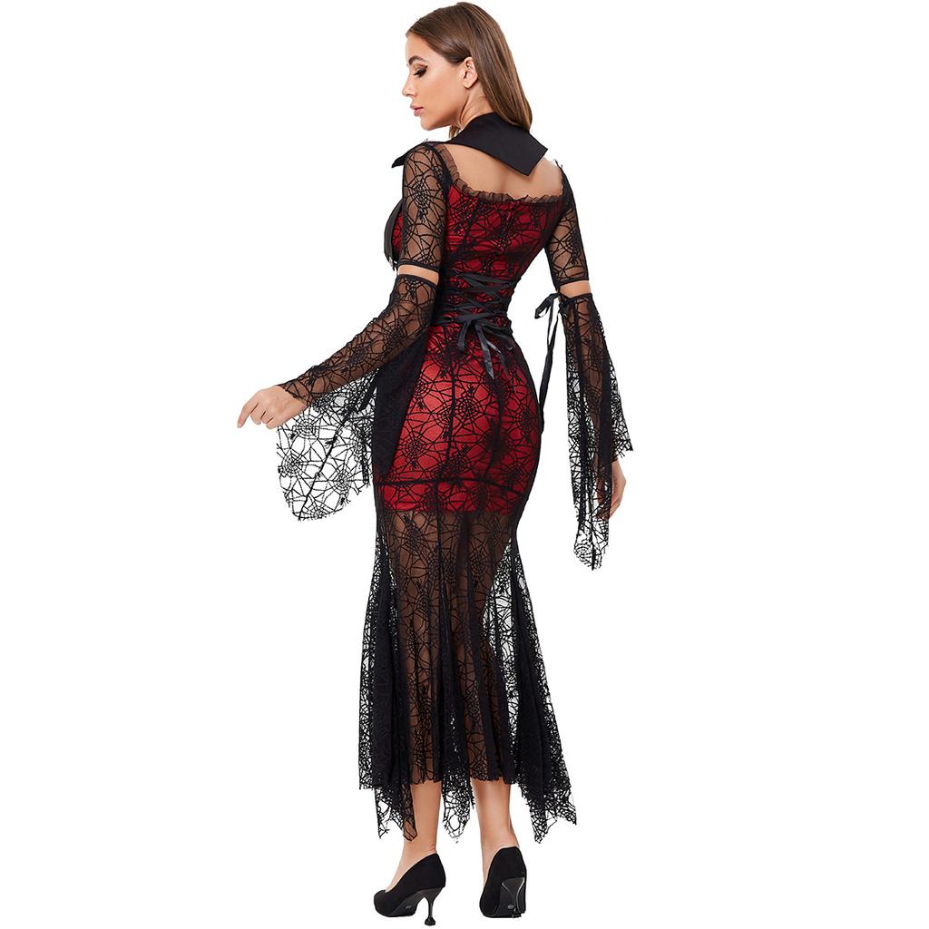 Новый костюм на Хэллоуин вампир демон платье ведьма платье для косплея длинное платье костюм ведьмы