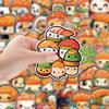 50 Kawaii Суши Граффити Наклеек Для Автомобиля Мобильного Телефона Скейтборда Декоративные Наклейки Водонепроницаемые Креативные Детские Мультяшные Наклейки
