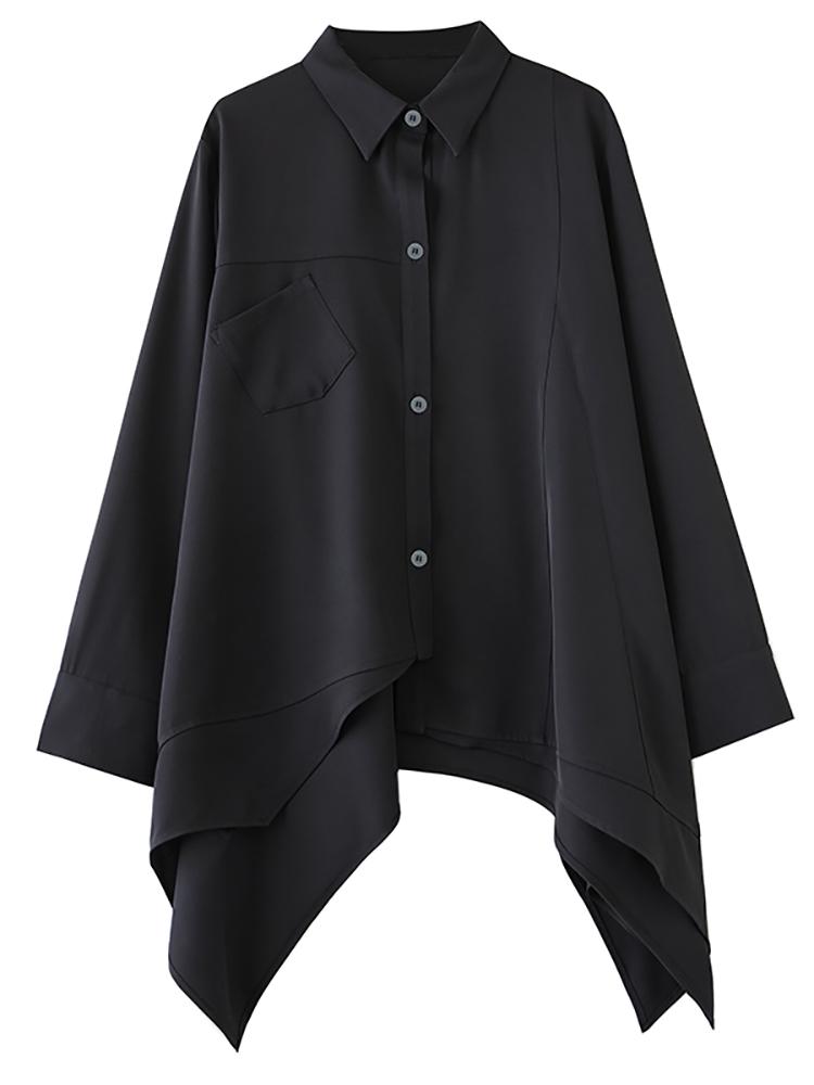 Xitao Повседневная однотонная нестандартная женская блузка А-силуэта GMM1133