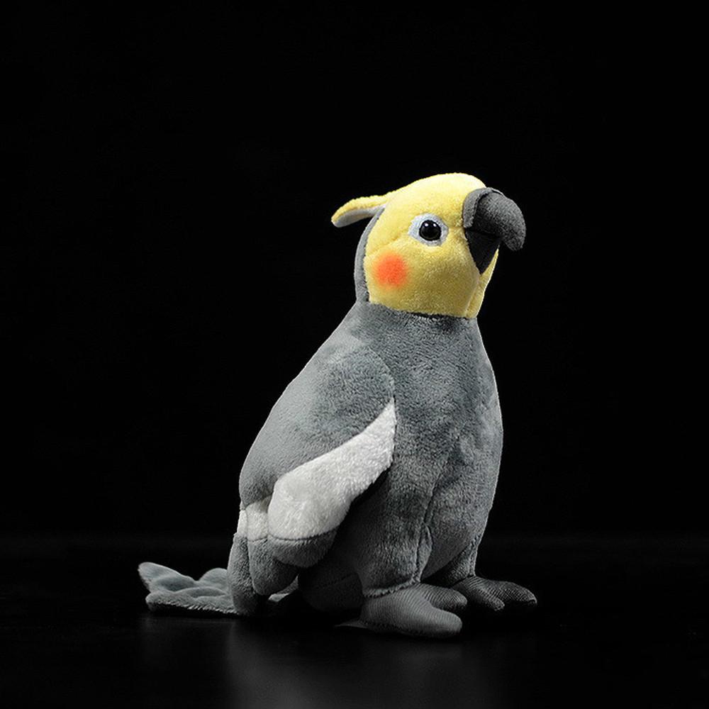 Cute Gray Cockatiel Plush Doll Simulated Bird Parrot Doll Animal Toy Educational Gifts
