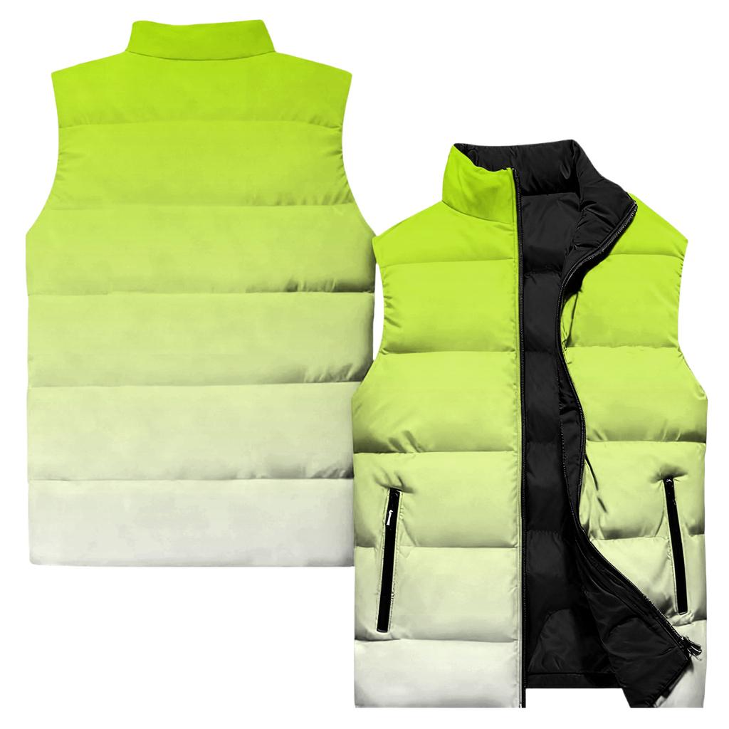 Ladies' Casual And Fashionable Sleeveless Vest Gradient Color Printing Cotton Jacket