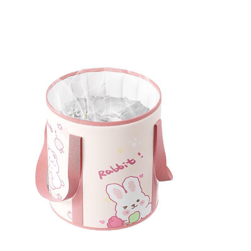 Мультяшное изолированное складное ведро для ножной ванны с крышкой - Портативное, утолщенное для глубокого замачивания