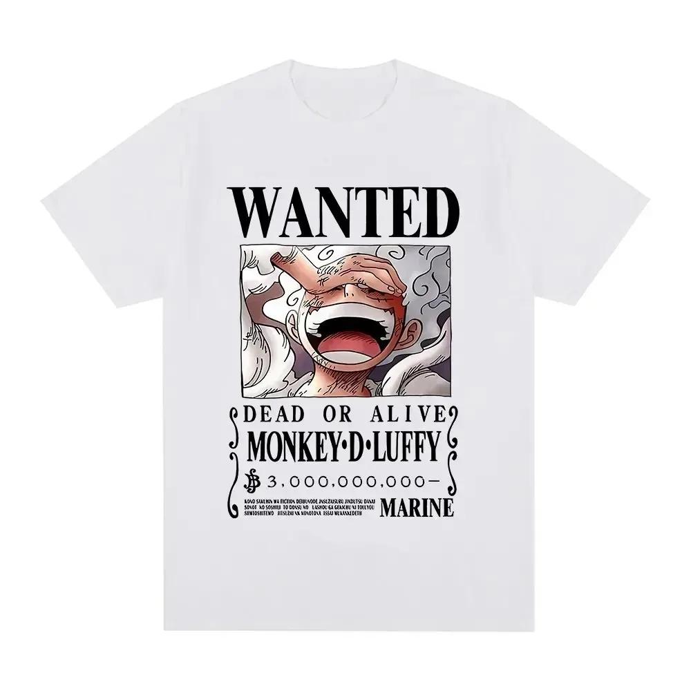 Luffy Gear 5 Мужская футболка Японский аниме мультфильм футболка унисекс Monkey D Luffy Harajuku Y2k Streetwear Мужская одежда