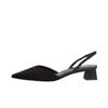 Women's Designer Sandals Summer 2024 Pointed Toe Sandals Women Solid Party Shoes Slip On Square Heel Women Shoes Sandalias Mujer