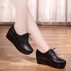 Round Head Deep Mouth Lace-up Four Seasons Trend Wedge Shoes Comfortable Non-slip Work Dancing Casual Women's Shoes