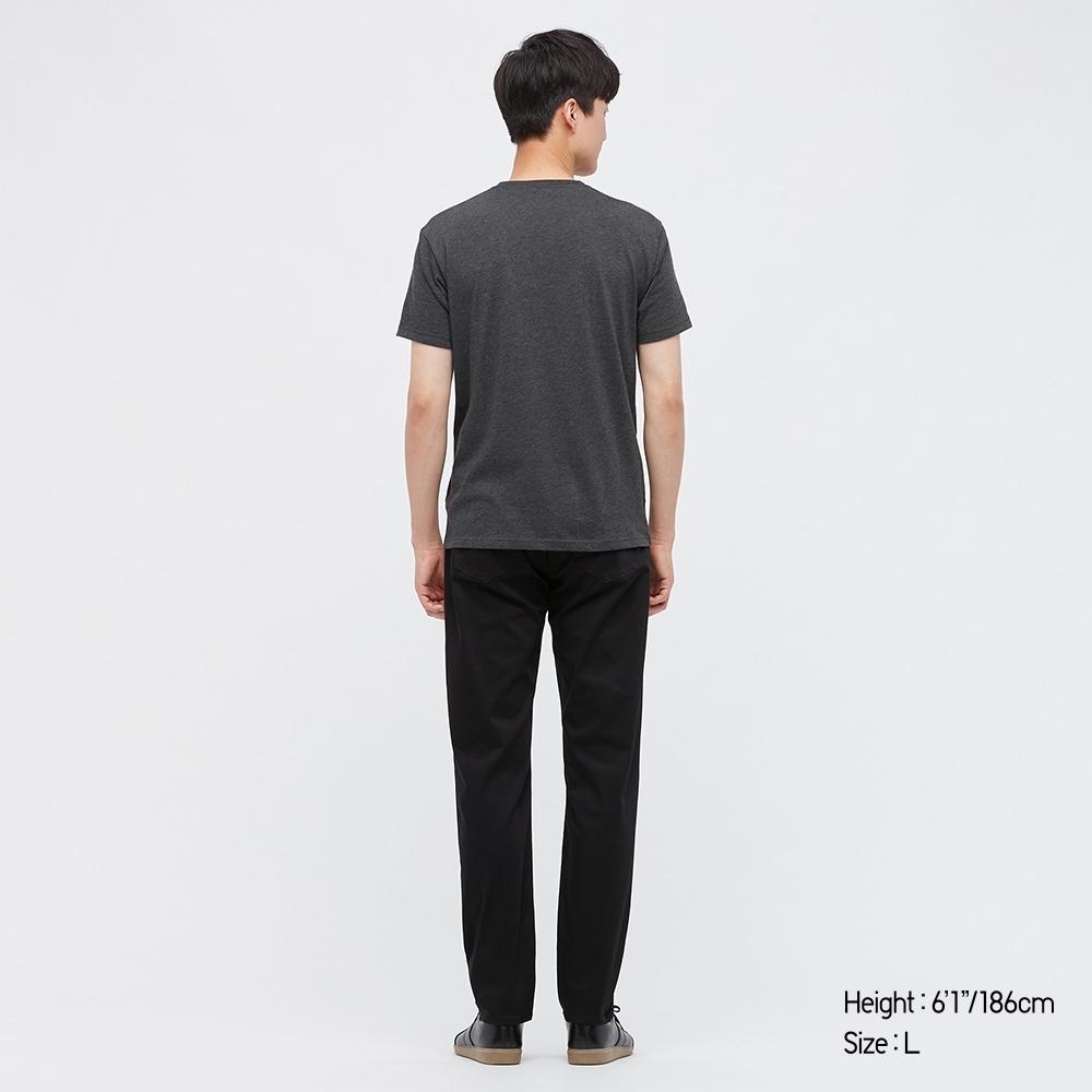 Uniqlo Сухой цвет, V-образный вырез, футболка (Короткий рукав)