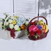 Brown White Handhold Weaving Basket With Handle Basket with Handle  Vegetables Fruit