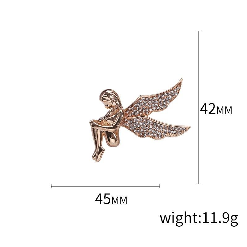 Blucome Newest Fashion Tucked Female Angel Brooch for Women Men Suit Clothes Accessories New Year Gift