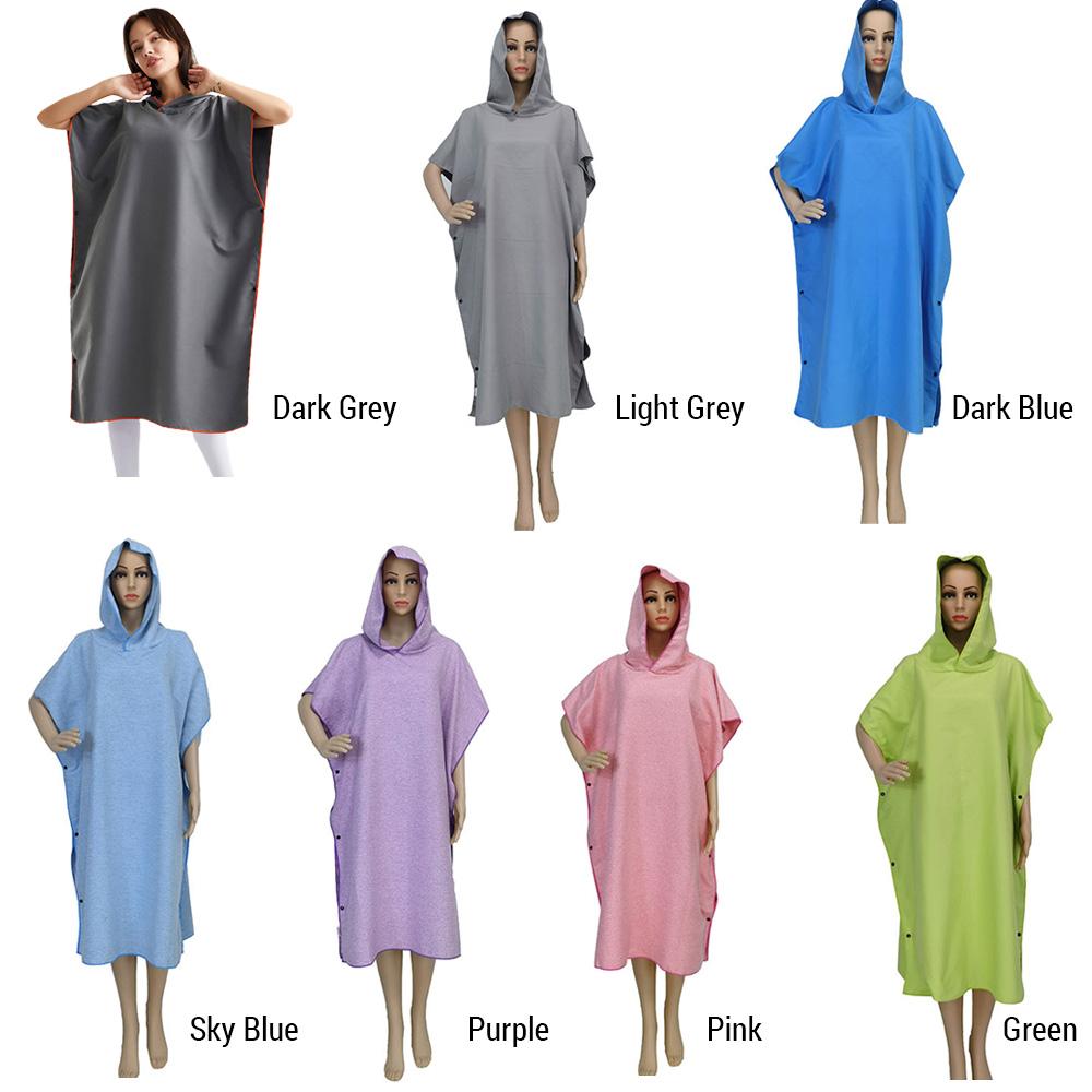 Adult Wearable Towel Robe with Hood Quick-Drying Comfortable Touch for Beach Hot Springs Fitness Swimming Vacation Yoga