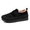 Women's Velvet-Lined Non-Slip Winter Shoes - Warm Round-Toe Flats for Middle-Aged and Older Adults