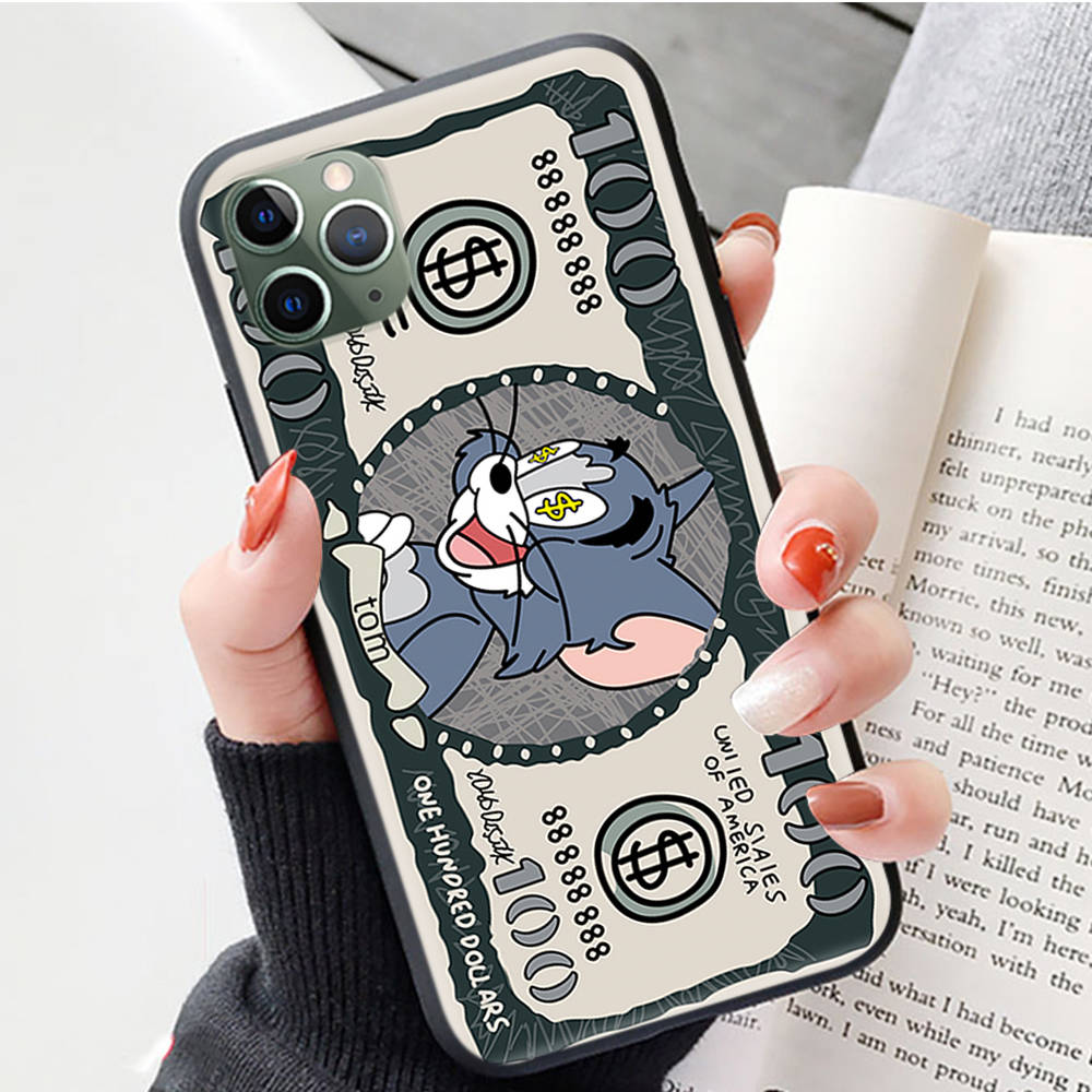 J-1 Том и Джерри черный чехол для iPhone 16 15 14 13 12 Samsung S24 S23 Ultra Xiaomi POCO Redmi Note Realme Moto OPPO A15 Realme VIVO Pro Max Plus 5G