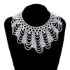 Воротник с отделкой из кружева и бисера, цепочка на ключицу с крупным жемчугом, плетеная женская цепочка для банкета
