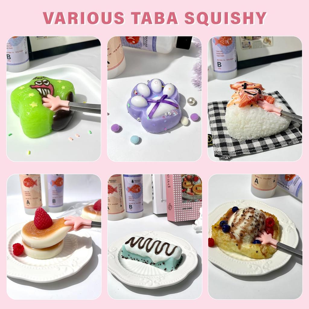 SANAAA Жидкий силикон для сквиши, Набор для изготовления сверхмягкой силиконовой резины, 1:Смесь соотношения 1 AB, Ручная работа DIY, Подарок для снятия стресса, Набор «Кошачий коготь» (250+250г)