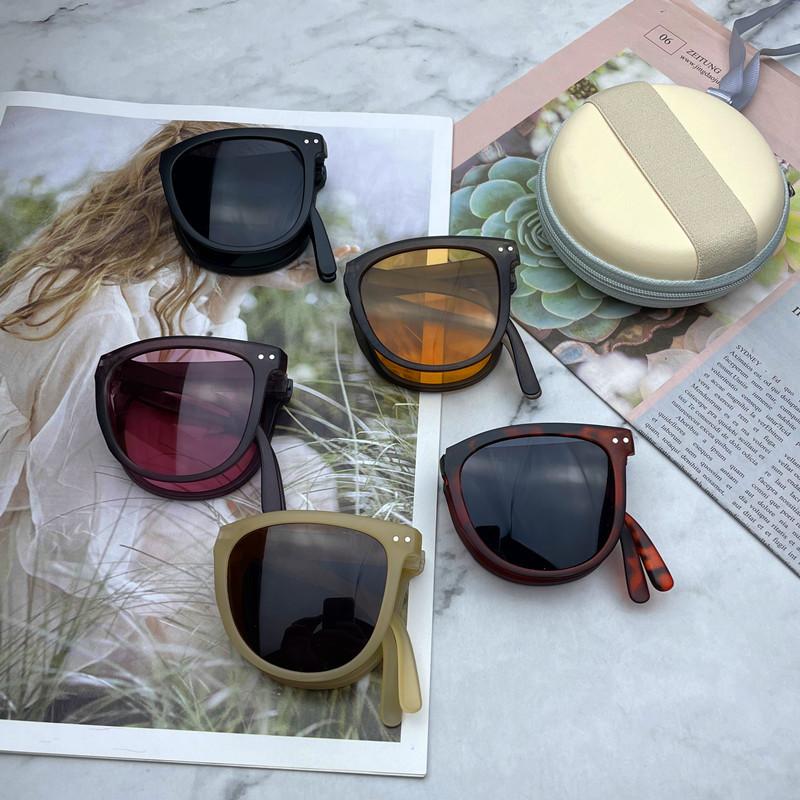 New Women's Fashion Folding Sunglasses Women's Brand Designer Glasses Oval Glasses Lady Retro Sun Glasses UV400 Eyewear