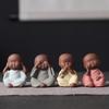 Zen Tea Pet Ornaments: Creative Mini Monk Flower Pot for Car or Tea Table.