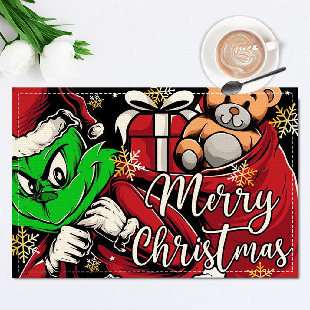 Christmas Series Creative Printed Meal Mat Cartoon Elderly Table Mat Christmas Tablecloth Mat